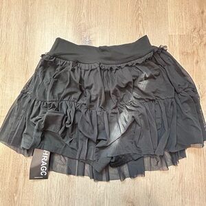 NEW HRAGC Black Ruffle Tennis Skort Built-In Shorts Pockets XL